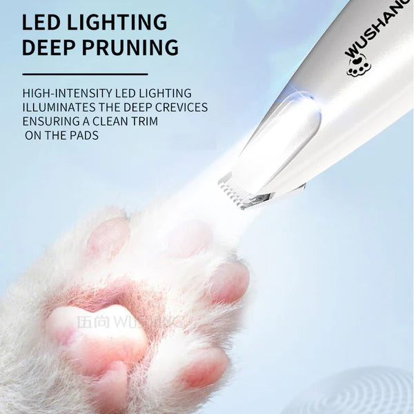 Pet Grooming Trimmer with LED Light – Cordless Waterproof Clipper for Dogs & Cats, Paws, Face & Sanitary Areas